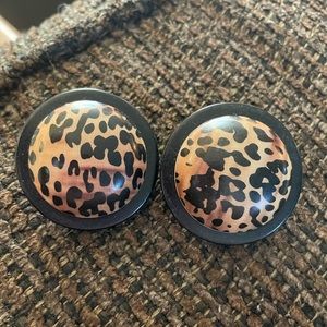 Leopard Print Large Earrings
